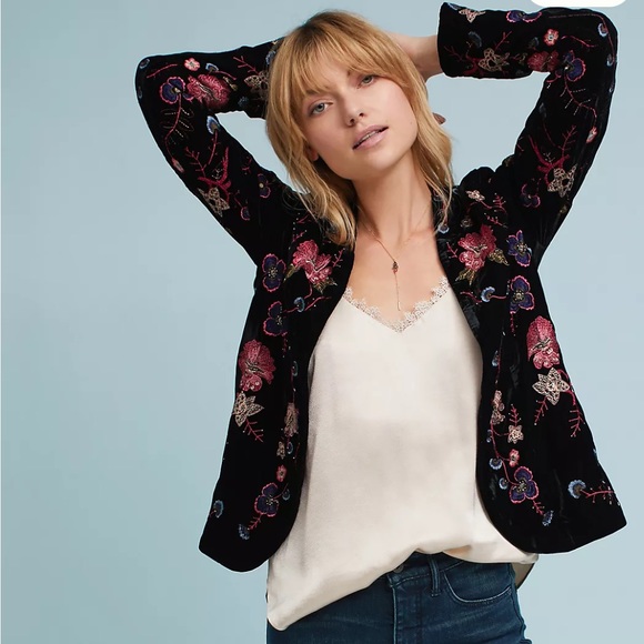 Brand New Anthropologie Embellished Velvet Jacket - Picture 4 of 10